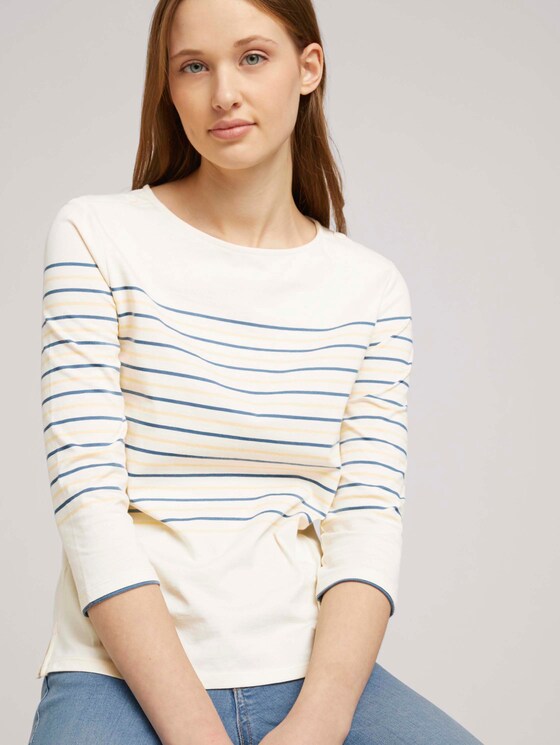 gestreiftes Langarmshirt - Frauen - blue creme yellow stripe gestreiftes Langarmshirt - Frauen - blue creme yellow stripe - 5 - TOM TAILOR Denim