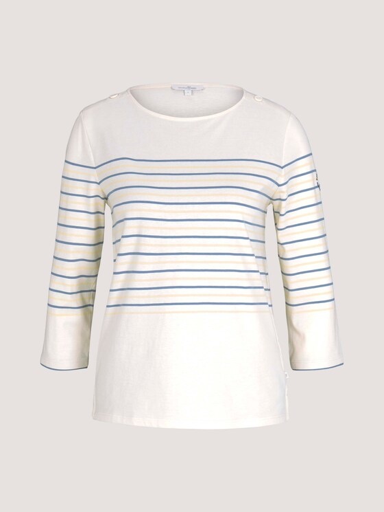 gestreiftes Langarmshirt - Frauen - blue creme yellow stripe gestreiftes Langarmshirt - Frauen - blue creme yellow stripe - 7 - TOM TAILOR Denim
