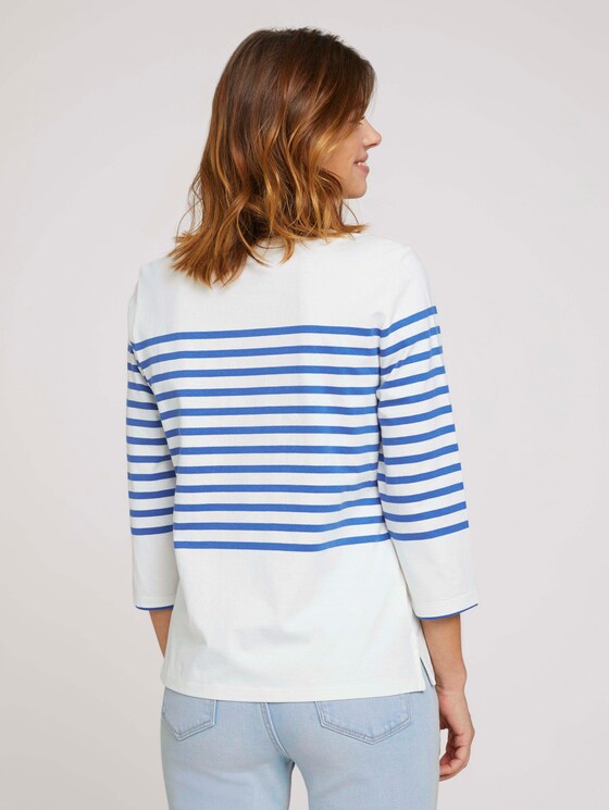 gestreiftes Langarmshirt - Frauen - horizontal blue white stripe gestreiftes Langarmshirt - Frauen - horizontal blue white stripe - 2 - TOM TAILOR Denim