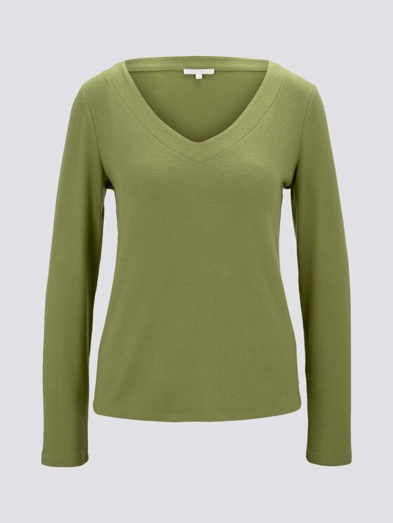 Weicher Pullover mit V-Ausschnitt - Frauen - moss green Weicher Pullover mit V-Ausschnitt - Frauen - moss green - 7 - TOM TAILOR Denim