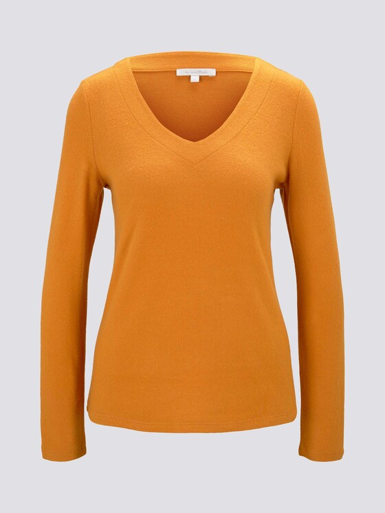 Weicher Pullover mit V-Ausschnitt - Frauen - orange yellow Weicher Pullover mit V-Ausschnitt - Frauen - orange yellow - 7 - TOM TAILOR Denim