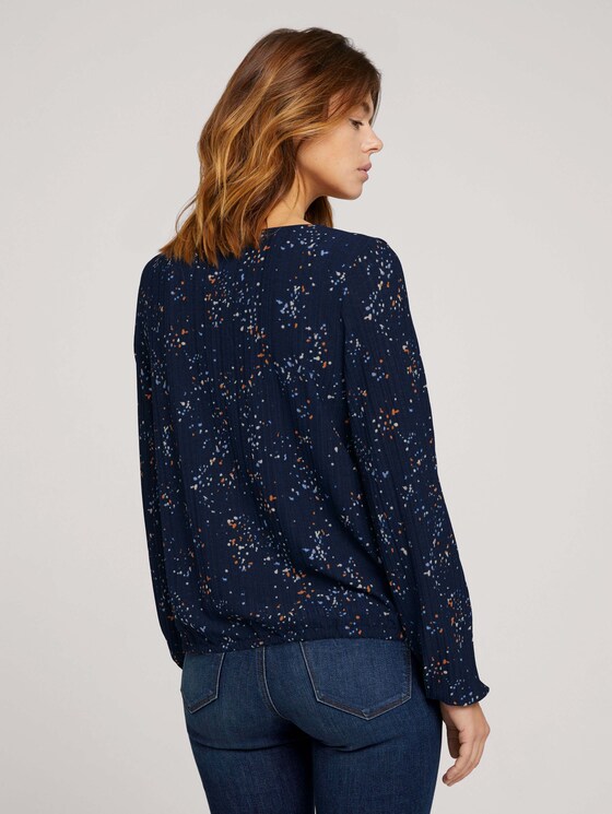 Bluse mit V-Ausschnitt - Frauen - blue dot print Bluse mit V-Ausschnitt - Frauen - blue dot print - 2 - TOM TAILOR Denim