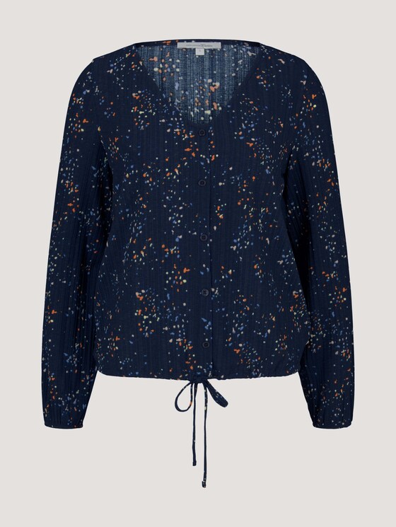 Bluse mit V-Ausschnitt - Frauen - blue dot print Bluse mit V-Ausschnitt - Frauen - blue dot print - 7 - TOM TAILOR Denim