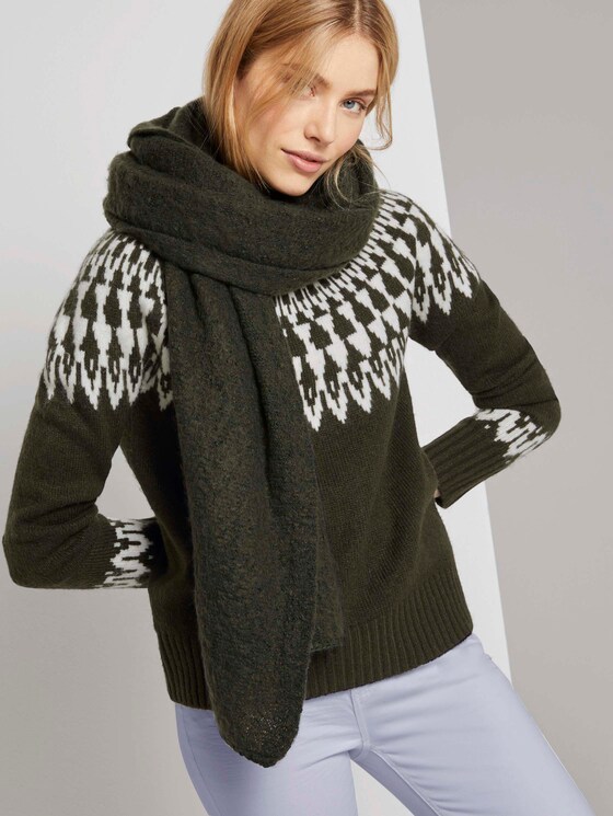 Bouclé Strickschal - Frauen - Dark Rosin Green Bouclé Strickschal - Frauen - Dark Rosin Green - 5 - TOM TAILOR