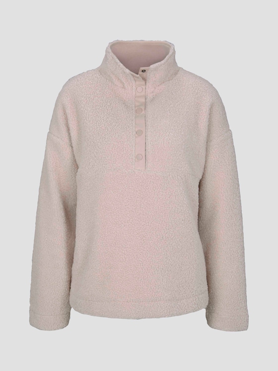 Teddy Knoopsluiting Troyer Trui - Vrouwen - soft beige Teddy Knoopsluiting Troyer Trui - Vrouwen - soft beige - 7 - TOM TAILOR Denim