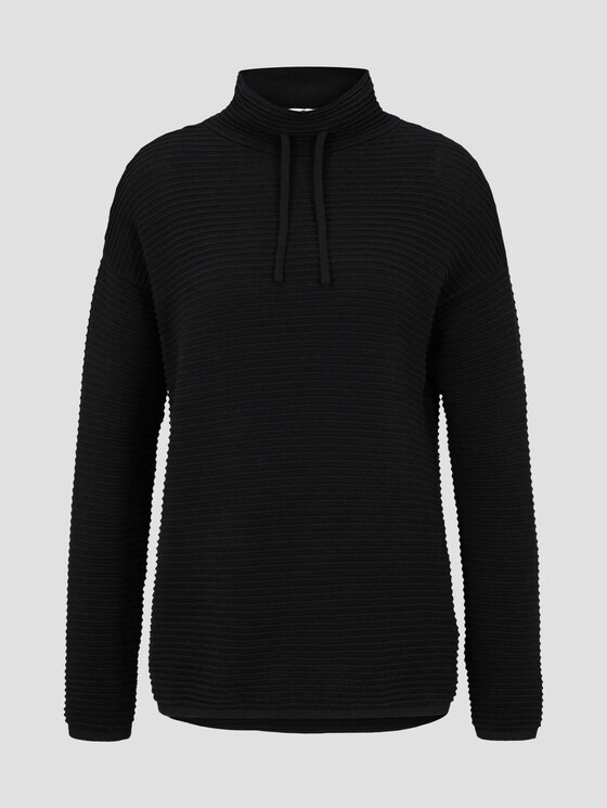 Ottomaanse trui met opstaande kraag - Vrouwen - Deep Black Ottomaanse trui met opstaande kraag - Vrouwen - Deep Black - 7 - TOM TAILOR