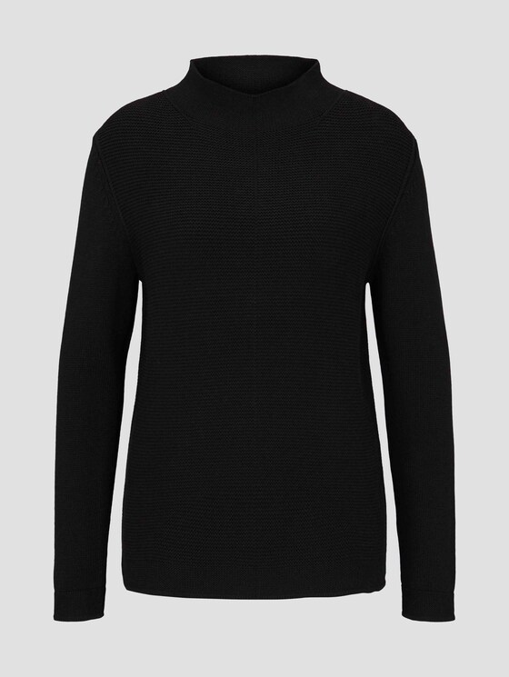 Strukturierter Pullover - Frauen - Deep Black Strukturierter Pullover - Frauen - Deep Black - 7 - TOM TAILOR