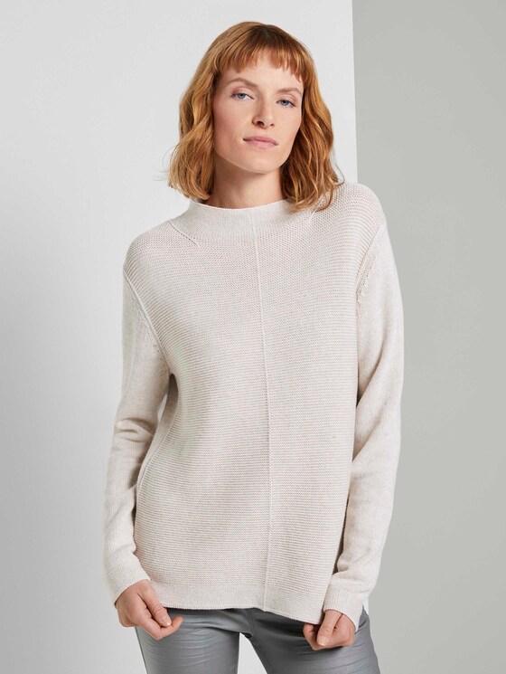 Strukturierter Pullover - Frauen - desert sand melange Strukturierter Pullover - Frauen - desert sand melange - 1 - TOM TAILOR
