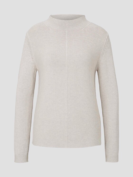 Strukturierter Pullover - Frauen - desert sand melange Strukturierter Pullover - Frauen - desert sand melange - 7 - TOM TAILOR