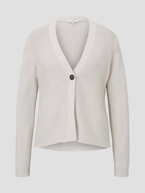 Strukturierter Baumwoll Cardigan - Frauen - desert sand melange Strukturierter Baumwoll Cardigan - Frauen - desert sand melange - 7 - TOM TAILOR