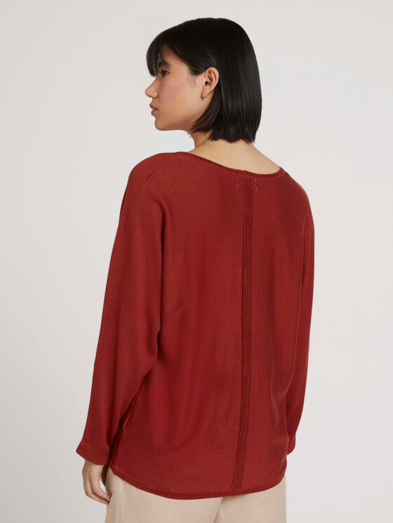 Loose Fit Pullover mit LENZING™ ECOVERO™ - Frauen - dark maroon red Loose Fit Pullover mit LENZING™ ECOVERO™ - Frauen - dark maroon red - 2 - TOM TAILOR