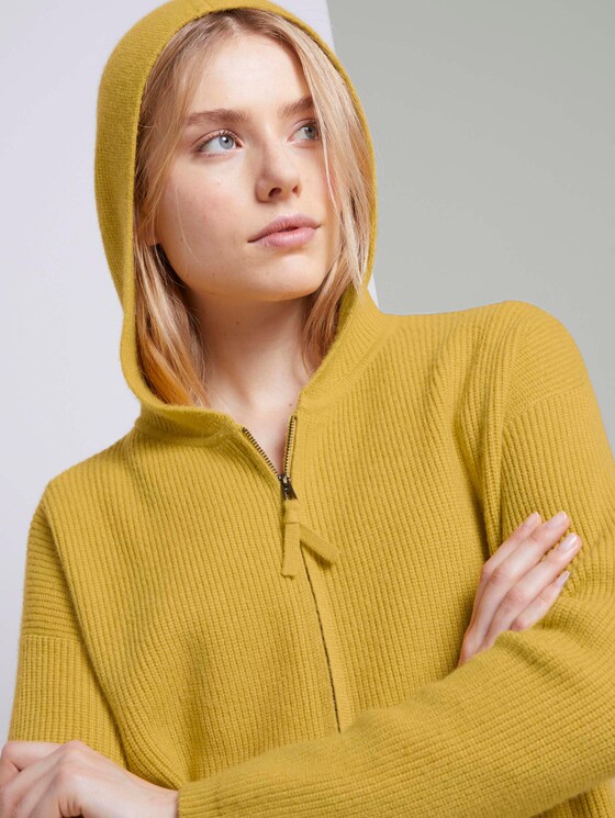 Geribbeld vest met hoodie - Vrouwen - california sand melange Geribbeld vest met hoodie - Vrouwen - california sand melange - 9 - TOM TAILOR