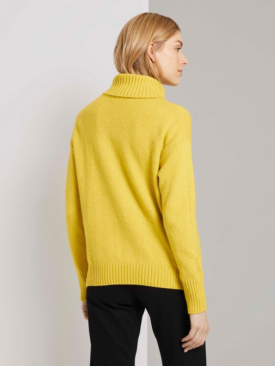 Rollkragenpullover mit Zopfmuster - Frauen - california sand melange Rollkragenpullover mit Zopfmuster - Frauen - california sand melange - 2 - TOM TAILOR