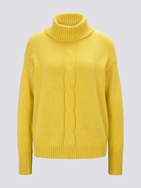 Rollkragenpullover mit Zopfmuster - Frauen - california sand melange Rollkragenpullover mit Zopfmuster - Frauen - california sand melange - 7 - TOM TAILOR