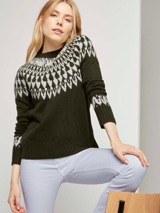 Pullover mit Shetland-Muster - Frauen - Dark Rosin Green Pullover mit Shetland-Muster - Frauen - Dark Rosin Green - 5 - TOM TAILOR
