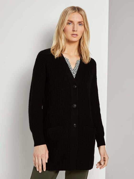 Weiche Strickjacke mit Struktur - Frauen - Deep Black Weiche Strickjacke mit Struktur - Frauen - Deep Black - 1 - TOM TAILOR