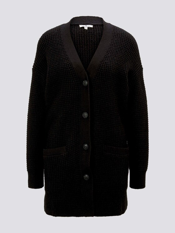 Weiche Strickjacke mit Struktur - Frauen - Deep Black Weiche Strickjacke mit Struktur - Frauen - Deep Black - 7 - TOM TAILOR