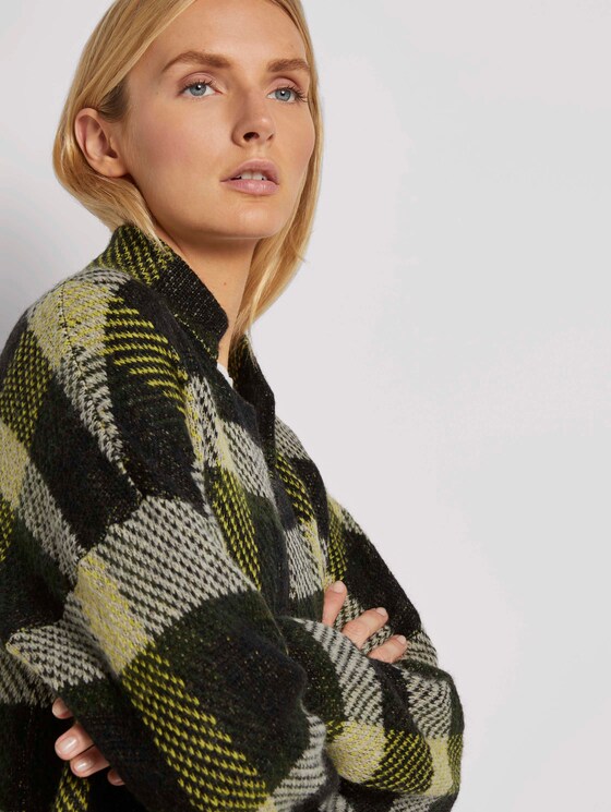 Karierter Strickmantel - Frauen - black yellow check knitted Karierter Strickmantel - Frauen - black yellow check knitted - 10 - TOM TAILOR