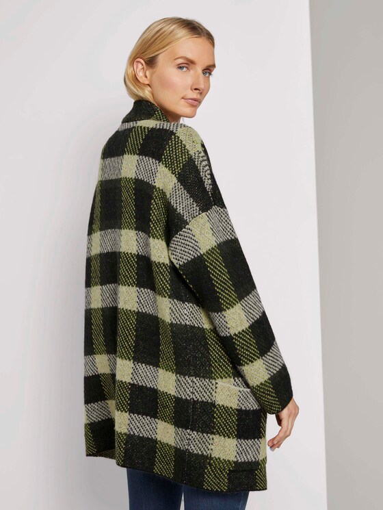Karierter Strickmantel - Frauen - black yellow check knitted Karierter Strickmantel - Frauen - black yellow check knitted - 2 - TOM TAILOR