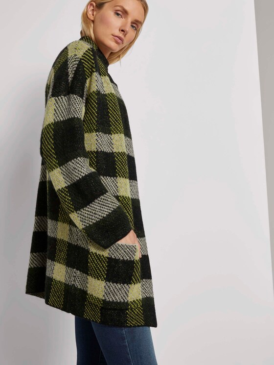 Karierter Strickmantel - Frauen - black yellow check knitted Karierter Strickmantel - Frauen - black yellow check knitted - 9 - TOM TAILOR