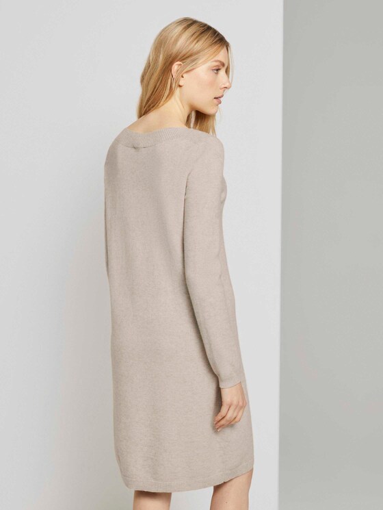 Strickkleid mit U-Boot-Ausschnitt - Frauen - desert sand melange Strickkleid mit U-Boot-Ausschnitt - Frauen - desert sand melange - 2 - TOM TAILOR