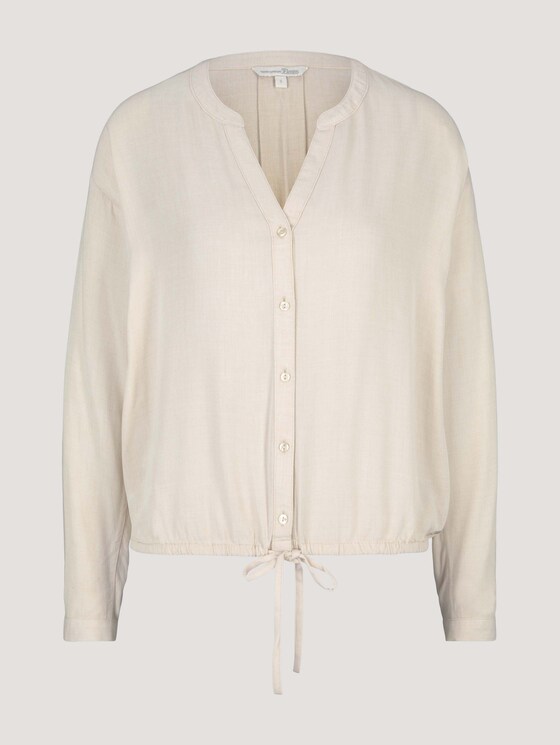 Bluse mit Tunnelzug - Frauen - cozy beige melange Bluse mit Tunnelzug - Frauen - cozy beige melange - 7 - TOM TAILOR Denim