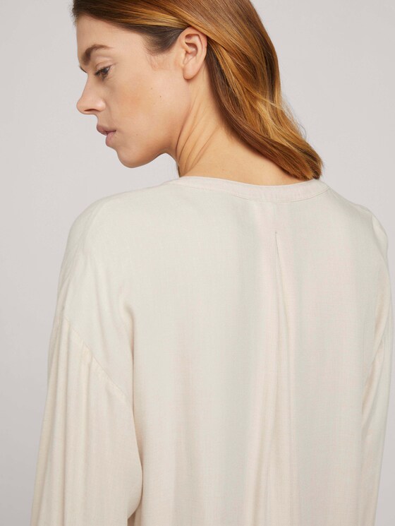 Bluse mit Tunnelzug - Frauen - cozy beige melange Bluse mit Tunnelzug - Frauen - cozy beige melange - 9 - TOM TAILOR Denim