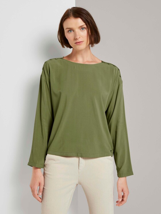 Lockere Bluse mit Knopfleisten - Frauen - moss green Lockere Bluse mit Knopfleisten - Frauen - moss green - 1 - TOM TAILOR Denim