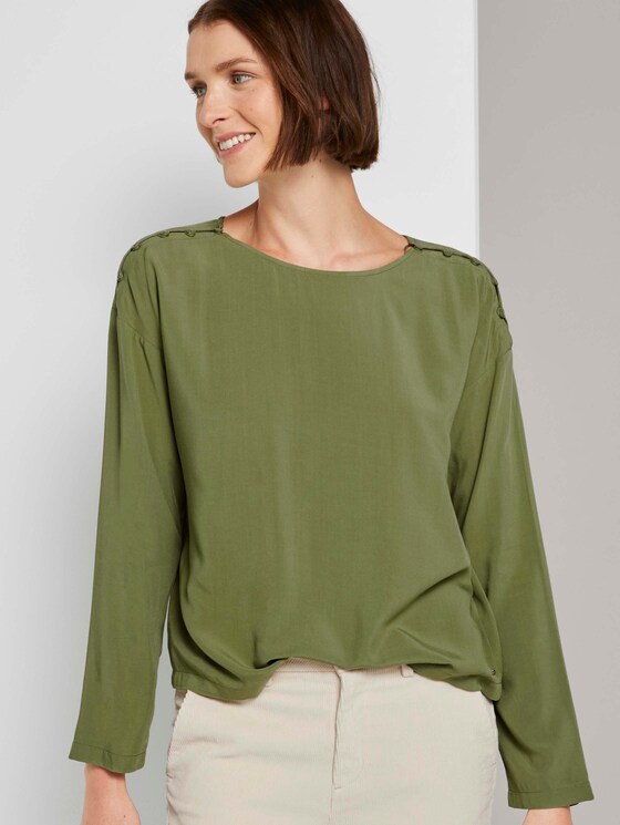 Lockere Bluse mit Knopfleisten - Frauen - moss green Lockere Bluse mit Knopfleisten - Frauen - moss green - 5 - TOM TAILOR Denim