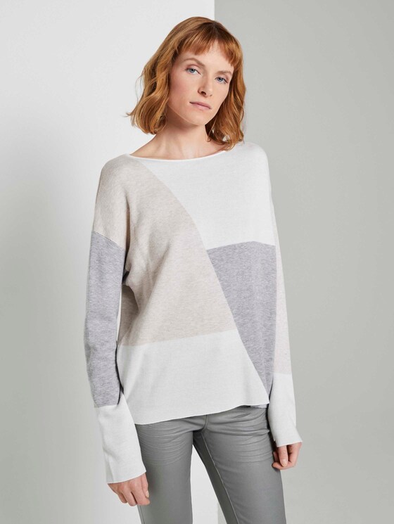 Gebreide trui met vleermuismouwen - Vrouwen - Whisper White Gebreide trui met vleermuismouwen - Vrouwen - Whisper White - 1 - TOM TAILOR
