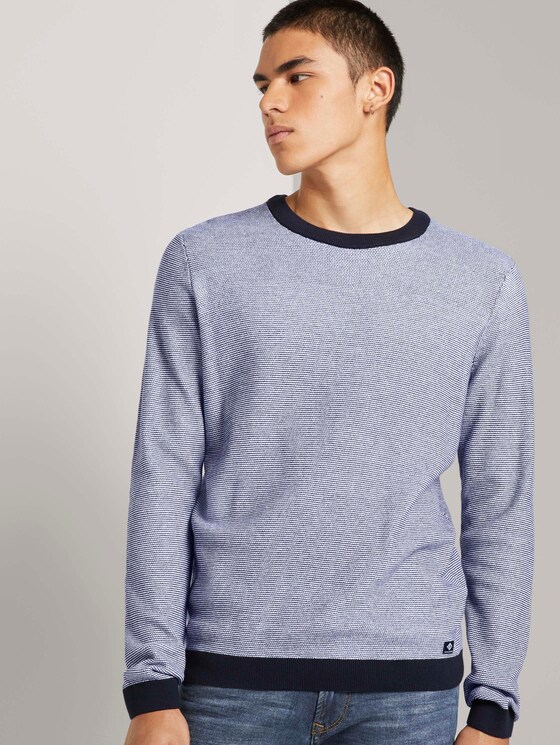 Strukturierter Pullover - Männer - navy white arc design Strukturierter Pullover - Männer - navy white arc design - 5 - TOM TAILOR Denim
