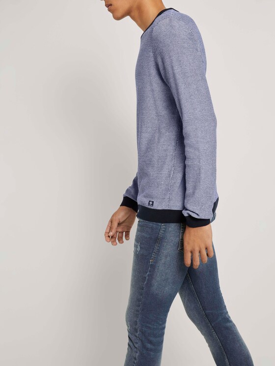 Strukturierter Pullover - Männer - navy white arc design Strukturierter Pullover - Männer - navy white arc design - 9 - TOM TAILOR Denim