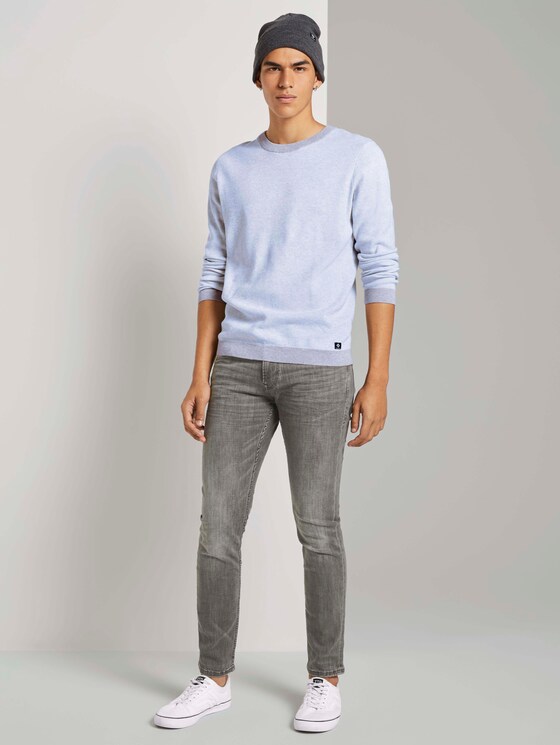 Strukturierter Pullover - Männer - grey white arc design Strukturierter Pullover - Männer - grey white arc design - 3 - TOM TAILOR Denim