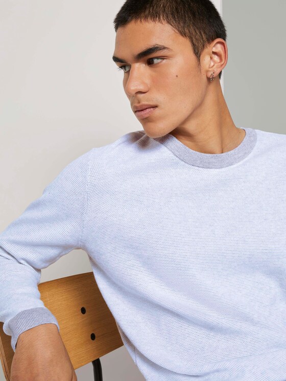 Strukturierter Pullover - Männer - grey white arc design Strukturierter Pullover - Männer - grey white arc design - 9 - TOM TAILOR Denim