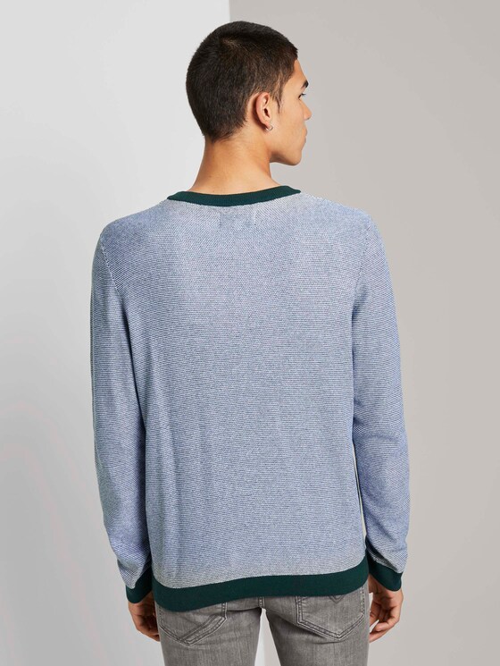 Strukturierter Pullover - Männer - green white arc design Strukturierter Pullover - Männer - green white arc design - 2 - TOM TAILOR Denim