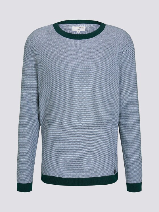 Strukturierter Pullover - Männer - green white arc design Strukturierter Pullover - Männer - green white arc design - 7 - TOM TAILOR Denim