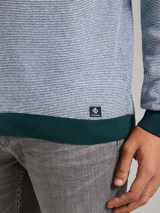 Strukturierter Pullover - Männer - green white arc design Strukturierter Pullover - Männer - green white arc design - 9 - TOM TAILOR Denim