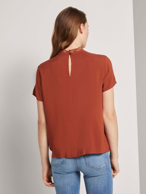 T-Shirt mit Spitze - Frauen - Rust Orange T-Shirt mit Spitze - Frauen - Rust Orange - 2 - TOM TAILOR Denim