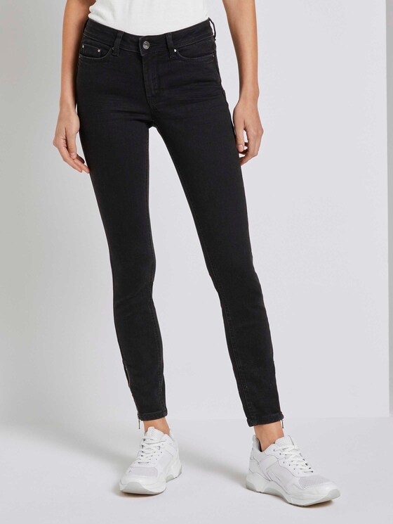 Jona Extra Skinny Jeans mit Reißverschlussdetail - Frauen - used dark stone black denim Jona Extra Skinny Jeans mit Reißverschlussdetail - Frauen - used dark stone black denim - 1 - TOM TAILOR Denim