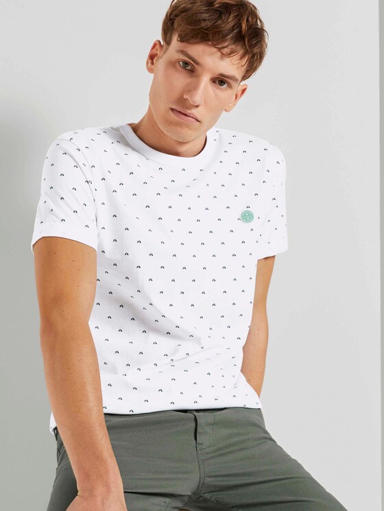 Gemustertes T-Shirt - Männer - white triangle stripe print Gemustertes T-Shirt - Männer - white triangle stripe print - 5 - TOM TAILOR Denim