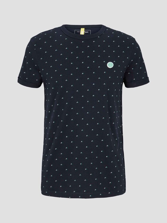 Gemustertes T-Shirt - Männer - navy triangle stripe print Gemustertes T-Shirt - Männer - navy triangle stripe print - 7 - TOM TAILOR Denim