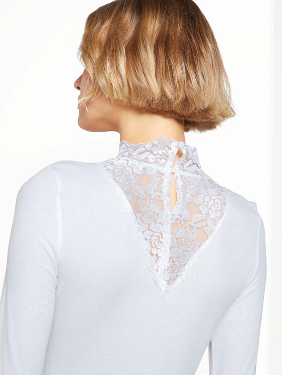 Langarmshirt mit Spitze - Frauen - Off White Langarmshirt mit Spitze - Frauen - Off White - 9 - TOM TAILOR Denim