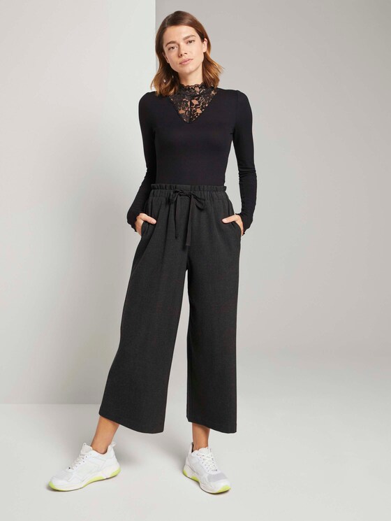 Langarmshirt mit Spitze - Frauen - Deep Black Langarmshirt mit Spitze - Frauen - Deep Black - 3 - TOM TAILOR Denim