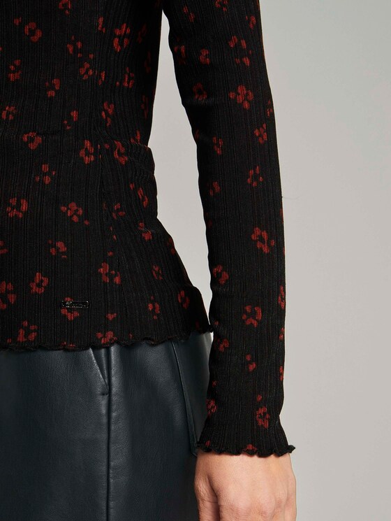 Langarmshirt mit Blumen Print - Frauen - black rust flower print Langarmshirt mit Blumen Print - Frauen - black rust flower print - 9 - TOM TAILOR Denim