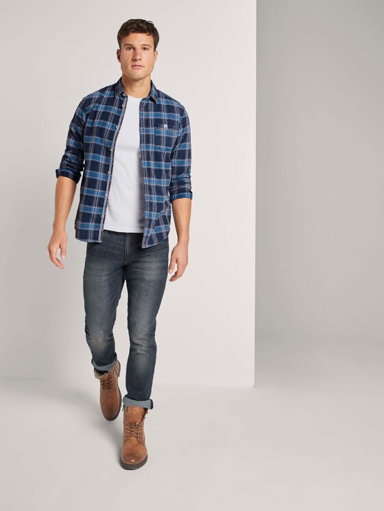 Kariertes Hemd mit Brusttasche - Männer - blue indigo washed shirt Kariertes Hemd mit Brusttasche - Männer - blue indigo washed shirt - 3 - TOM TAILOR