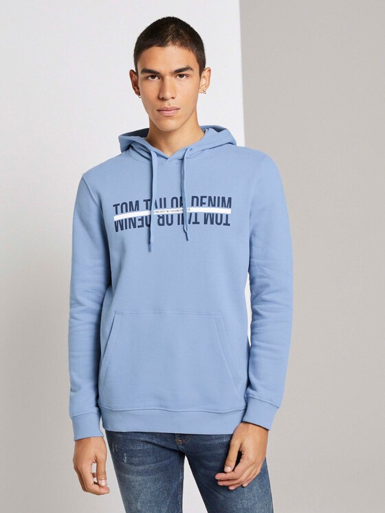 Hoodie met print - Mannen - Light Blue Indigo Hoodie met print - Mannen - Light Blue Indigo - 1 - TOM TAILOR Denim