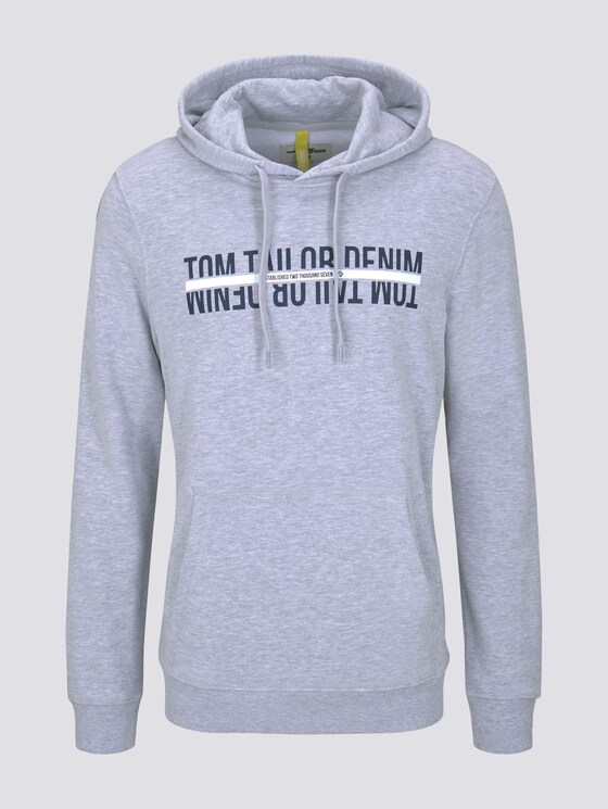 Hoodie mit Print - Männer - Light Stone Grey Melange Hoodie mit Print - Männer - Light Stone Grey Melange - 7 - TOM TAILOR Denim