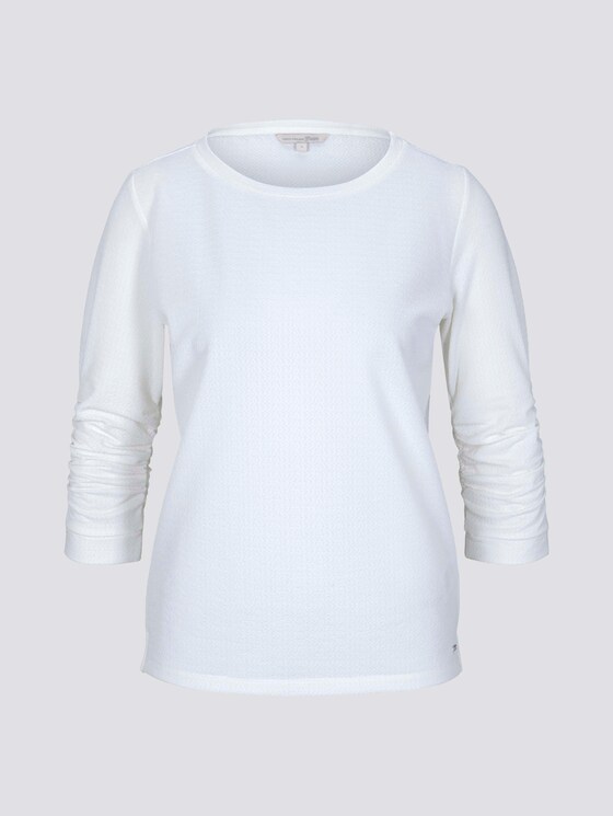 Strukturiertes Sweatshirt - Frauen - Off White Strukturiertes Sweatshirt - Frauen - Off White - 7 - TOM TAILOR Denim