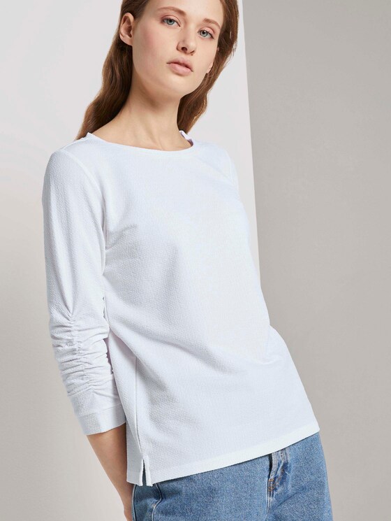Strukturiertes Sweatshirt - Frauen - Off White Strukturiertes Sweatshirt - Frauen - Off White - 9 - TOM TAILOR Denim
