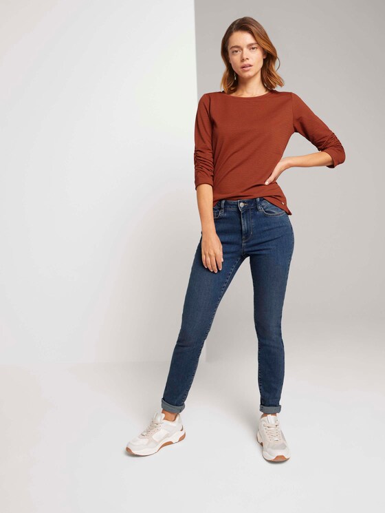 Strukturiertes Sweatshirt - Frauen - Rust Orange Strukturiertes Sweatshirt - Frauen - Rust Orange - 3 - TOM TAILOR Denim